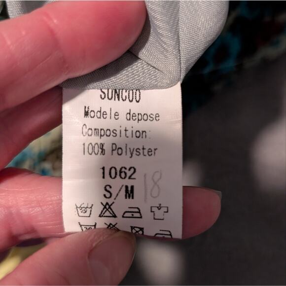 ๐พ Suncoo Blue Tie Front Mini Dress with V-Neck - Picture 4 of 6